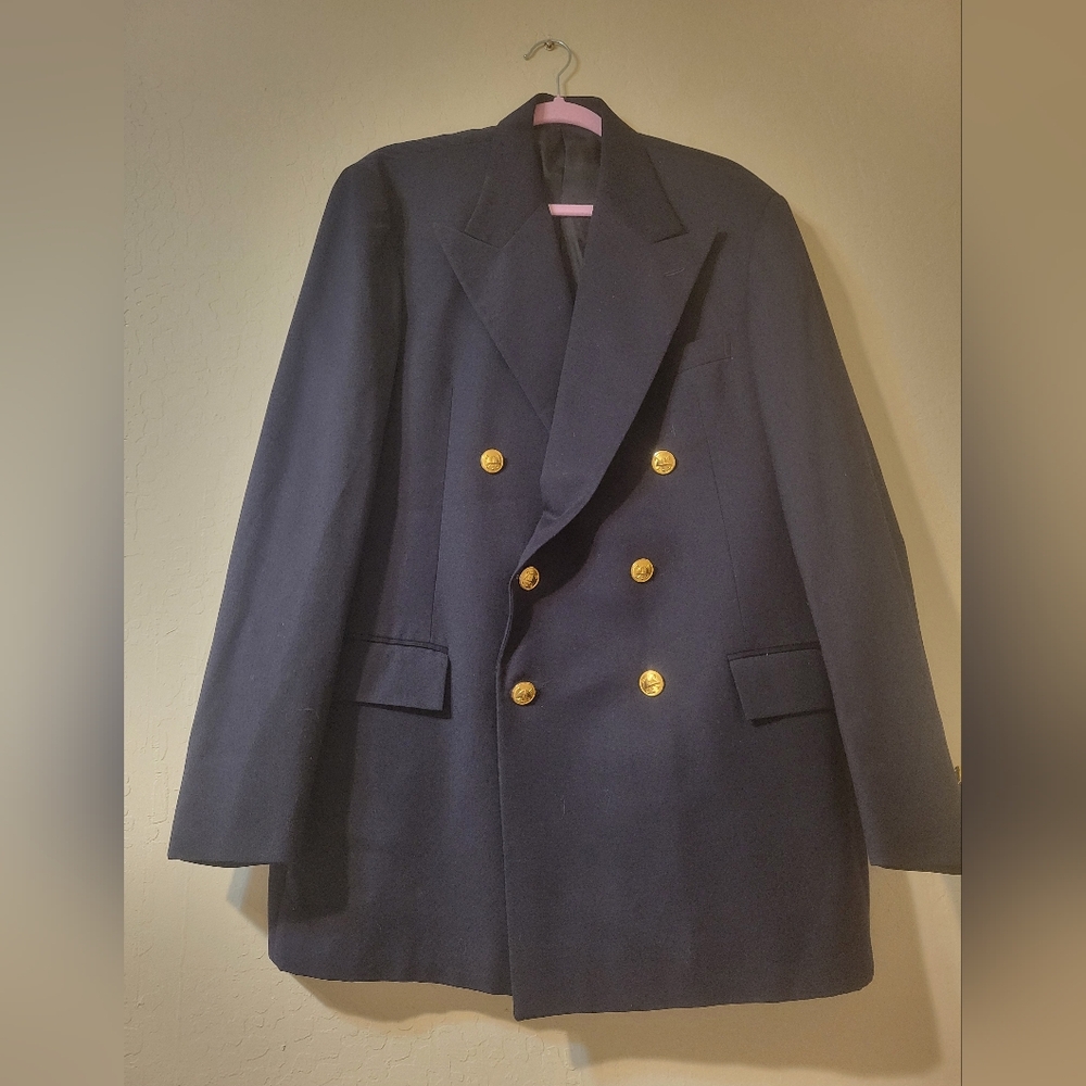 Ralph Lauren Blue and Gold Sport Coat Classic Tailoring